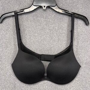 Victoria's Secret Plunge Bra Womens 32D Black Seamless Deep V Underwire Lingerie